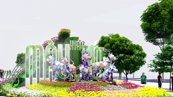 Đường hoa Nguyễn Huệ Tết 2018 được thiết kế thế nào